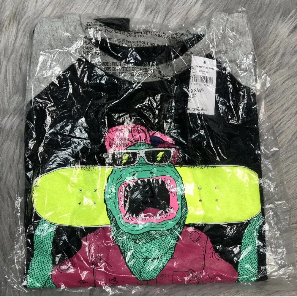 Gap Boys Shred Skateboard Lizard Gator Long Sleeve Sz XL